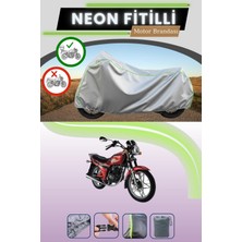 Cemku Shine Gri Arka Çanta Uyumlu Neon Fitilli Kanuni Seyhan 125 Uyumlu Motosiklet Brandası