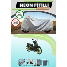 Cemku Shine Gri Arka Çanta Uyumlu Neon Fitilli Rks Sniper 50 Pro x Uyumlu Motosiklet Brandası