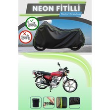 Cemku Shine Siyah Arka Çanta Uyumlu Neon Fitilli Asya As 125 Uyumlu Motor Brandası