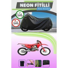 Cemku Shine Siyah Arka Çanta Uyumlu Neon Fitilli Gas Gas Ec 300 Uyumlu Motor Brandası