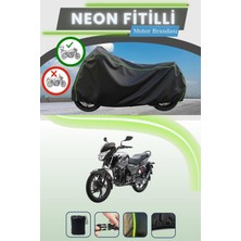 Cemku Shine Siyah Arka Çanta Uyumlu Neon Fitilli Asya Hero 125 Uyumlu Motor Brandası