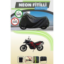 Cemku Shine Siyah Arka Çanta Uyumlu Neon Fitilli Bmw F 700 Gs Uyumlu Motor Brandası