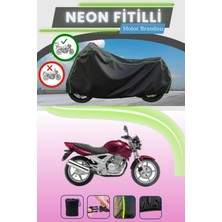 Cemku Shine Siyah Arka Çanta Uyumlu Neon Fitilli Honda Cbf 250 Uyumlu Motor Brandası