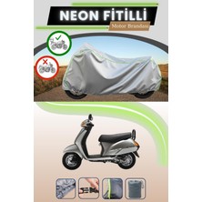 Cemku Shine Gri Arka Çanta Uyumlu Neon Fitilli Honda Activa 100 Uyumlu Motosiklet Brandası