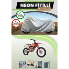 Cemku Shine Gri Arka Çanta Uyumlu Neon Fitilli Ktm 250 Sxf Uyumlu Motosiklet Brandası