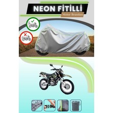 Cemku Shine Gri Arka Çanta Uyumlu Neon Fitilli Kuba Black Cat Uyumlu Motosiklet Brandası