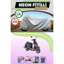 Cemku Shine Gri Arka Çanta Uyumlu Neon Fitilli Kymco Like S 125 Uyumlu Motosiklet Brandası