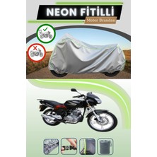 Cemku Shine Gri Arka Çanta Uyumlu Neon Fitilli Yuki YK100-5 Uyumlu Motosiklet Brandası