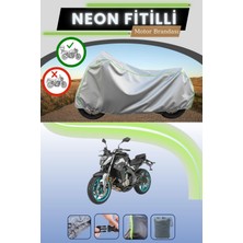 Cemku Shine Gri Arka Çanta Uyumlu Neon Fitilli Cfmoto 650MT Uyumlu Motosiklet Brandası