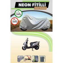 Cemku Shine Gri Arka Çanta Uyumlu Neon Fitilli Falcon Mocco 50 Uyumlu Motosiklet Brandası