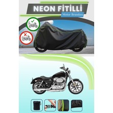 Cemku Shine Siyah Arka Çanta Uyumlu Neon Fitilli Harley Davidson Sportster 883 Low Uyumlu Motor Brandası