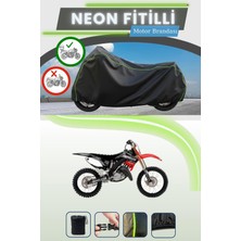 Cemku Shine Siyah Arka Çanta Uyumlu Neon Fitilli Honda Cr 250 Uyumlu Motor Brandası