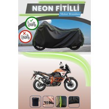Cemku Shine Siyah Arka Çanta Uyumlu Neon Fitilli Ktm 1290 Super Adventure R Uyumlu Motor Brandası
