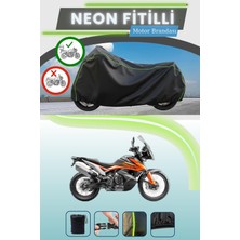 Cemku Shine Siyah Arka Çanta Uyumlu Neon Fitilli Ktm 790 Adventure Uyumlu Motor Brandası
