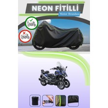 Cemku Shine Siyah Arka Çanta Uyumlu Neon Fitilli Kymco Cv3 Uyumlu Motor Brandası