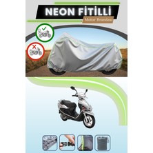 Cemku Shine Gri Arka Çanta Uyumlu Neon Fitilli Rks Rs 100 Uyumlu Motosiklet Brandası