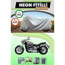 Cemku Shine Gri Arka Çanta Uyumlu Neon Fitilli Suzuki Vz 800 Intruder M800 Uyumlu Motosiklet Brandası