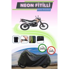 Cemku Shine Siyah Neon Fitilli Mondial X-Treme Moto Cross Uyumlu Motor Brandası