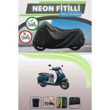 Cemku Shine Siyah Arka Çanta Uyumlu Neon Fitilli Honda Spacy 125 Uyumlu Motor Brandası