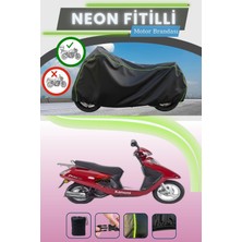 Cemku Shine Siyah Arka Çanta Uyumlu Neon Fitilli Kanuni Ruby 100 Uyumlu Motor Brandası