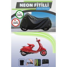 Cemku Shine Siyah Arka Çanta Uyumlu Neon Fitilli Vespa 946 Uyumlu Motor Brandası