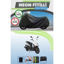 Cemku Shine Siyah Arka Çanta Uyumlu Neon Fitilli Mondial 50 Eagle Uyumlu Motor Brandası