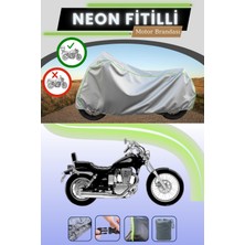 Cemku Shine Gri Arka Çanta Uyumlu Neon Fitilli Suzuki Ls 650 Savage Uyumlu Motosiklet Brandası