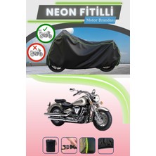 Cemku Shine Siyah Arka Çanta Uyumlu Neon Fitilli Yamaha Wild Star Xv 1600 Uyumlu Motor Brandası