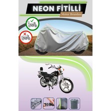 Cemku Shine Gri Arka Çanta Uyumlu Neon Fitilli Mondial 125 Ukt Uyumlu Motosiklet Brandası