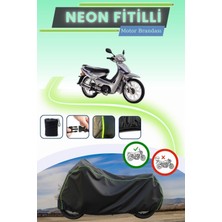 Cemku Shine Siyah Neon Fitilli Kymco Aktiv 125 Uyumlu Motor Brandası