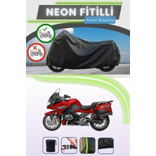 Cemku Shine Siyah Arka Çanta Uyumlu Neon Fitilli Bmw R 1250 Rt Uyumlu Motor Brandası