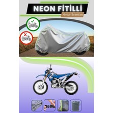 Cemku Shine Gri Arka Çanta Uyumlu Neon Fitilli Yamaha Wr 250 R Uyumlu Motosiklet Brandası