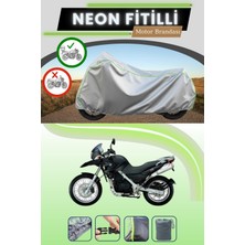 Cemku Shine Gri Arka Çanta Uyumlu Neon Fitilli Bmw F 650 Gs Uyumlu Motosiklet Brandası