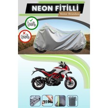 Cemku Shine Gri Arka Çanta Uyumlu Neon Fitilli Ducati Multistrada 1200 Pikes Peak Uyumlu Motosiklet Brandası