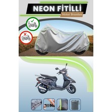 Cemku Shine Gri Arka Çanta Uyumlu Neon Fitilli Falcon Dolphin 100 Uyumlu Motosiklet Brandası