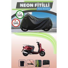 Cemku Shine Siyah Arka Çanta Uyumlu Neon Fitilli Rks Pollo 50 Uyumlu Motor Brandası