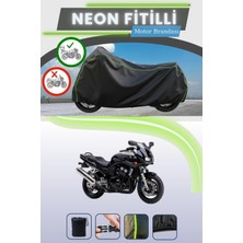 Cemku Shine Siyah Arka Çanta Uyumlu Neon Fitilli Yamaha FZS600 Uyumlu Motor Brandası