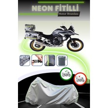 Cemku Shine Gri Neon Fitilli Arora Gs 525 Uyumlu Motosiklet Brandası