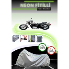 Cemku Shine Gri Neon Fitilli Kawasaki Vn 800 Classic Uyumlu Motosiklet Brandası