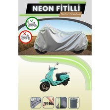 Cemku Shine Gri Arka Çanta Uyumlu Neon Fitilli Apachi True 125 Uyumlu Motosiklet Brandası