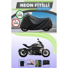 Cemku Shine Siyah Arka Çanta Uyumlu Neon Fitilli Ducati Diavel 1260 S Uyumlu Motor Brandası