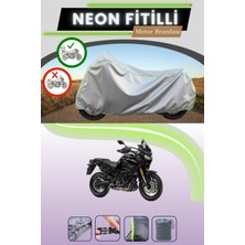 Cemku Shine Gri Arka Çanta Uyumlu Neon Fitilli Yamaha Xt 1200Z Super Tenere Uyumlu Motosiklet Brandası