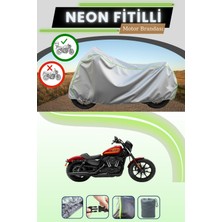 Cemku Shine Gri Arka Çanta Uyumlu Neon Fitilli Harley Davidson Sportster Iron 1200 Uyumlu Motosiklet Brandası