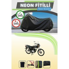 Cemku Shine Siyah Arka Çanta Uyumlu Neon Fitilli Abush Cga 100I Uyumlu Motor Brandası