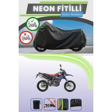 Cemku Shine Siyah Arka Çanta Uyumlu Neon Fitilli Aprilia Sx 125 Uyumlu Motor Brandası