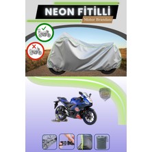 Cemku Shine Gri Arka Çanta Uyumlu Neon Fitilli Yamaha R25 TR54 Edition Uyumlu Motosiklet Brandası