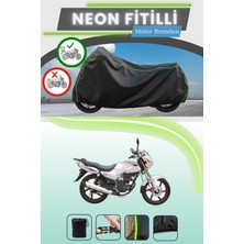 Cemku Shine Siyah Arka Çanta Uyumlu Neon Fitilli Kral Motor KR-150-G Uyumlu Motor Brandası