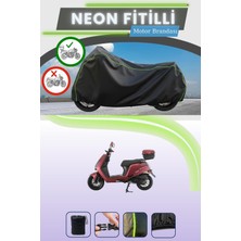 Cemku Shine Siyah Arka Çanta Uyumlu Neon Fitilli Falcon Techno 50 Uyumlu Motor Brandası