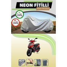 Cemku Shine Gri Arka Çanta Uyumlu Neon Fitilli Mondial 150 Mash Uyumlu Motosiklet Brandası