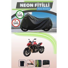 Cemku Shine Siyah Arka Çanta Uyumlu Neon Fitilli Benelli Tnt 600 Uyumlu Motor Brandası